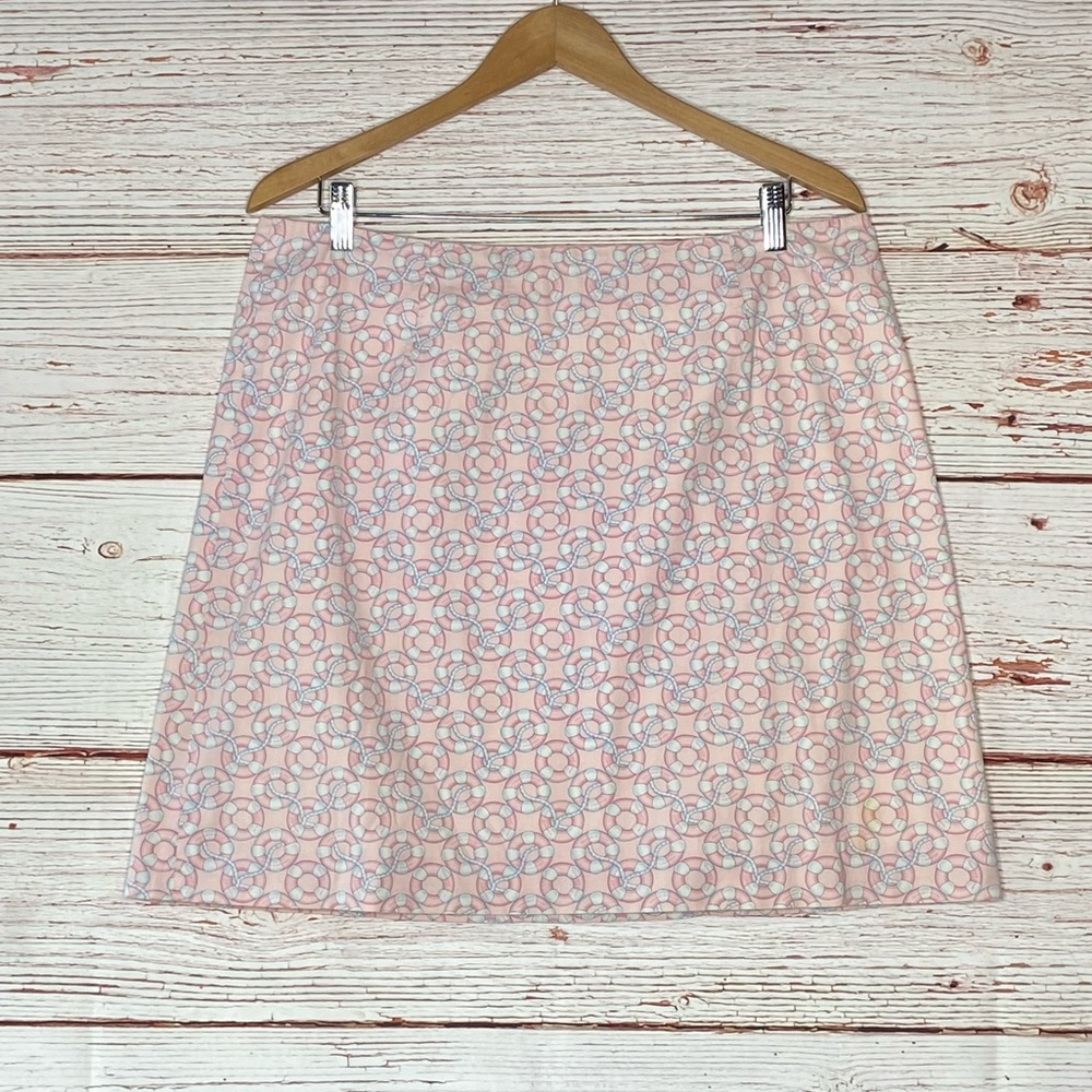 Vineyard Vines Nautical Life Preserver Print Mini Skirt Sz 12